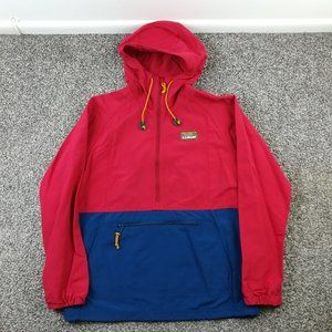 LL Bean Jacket Mountain Colorblock Anorak Hooded Windbreaker 1/2 Zip Mens SmallL